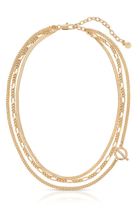 Gilded Layered Link Necklace