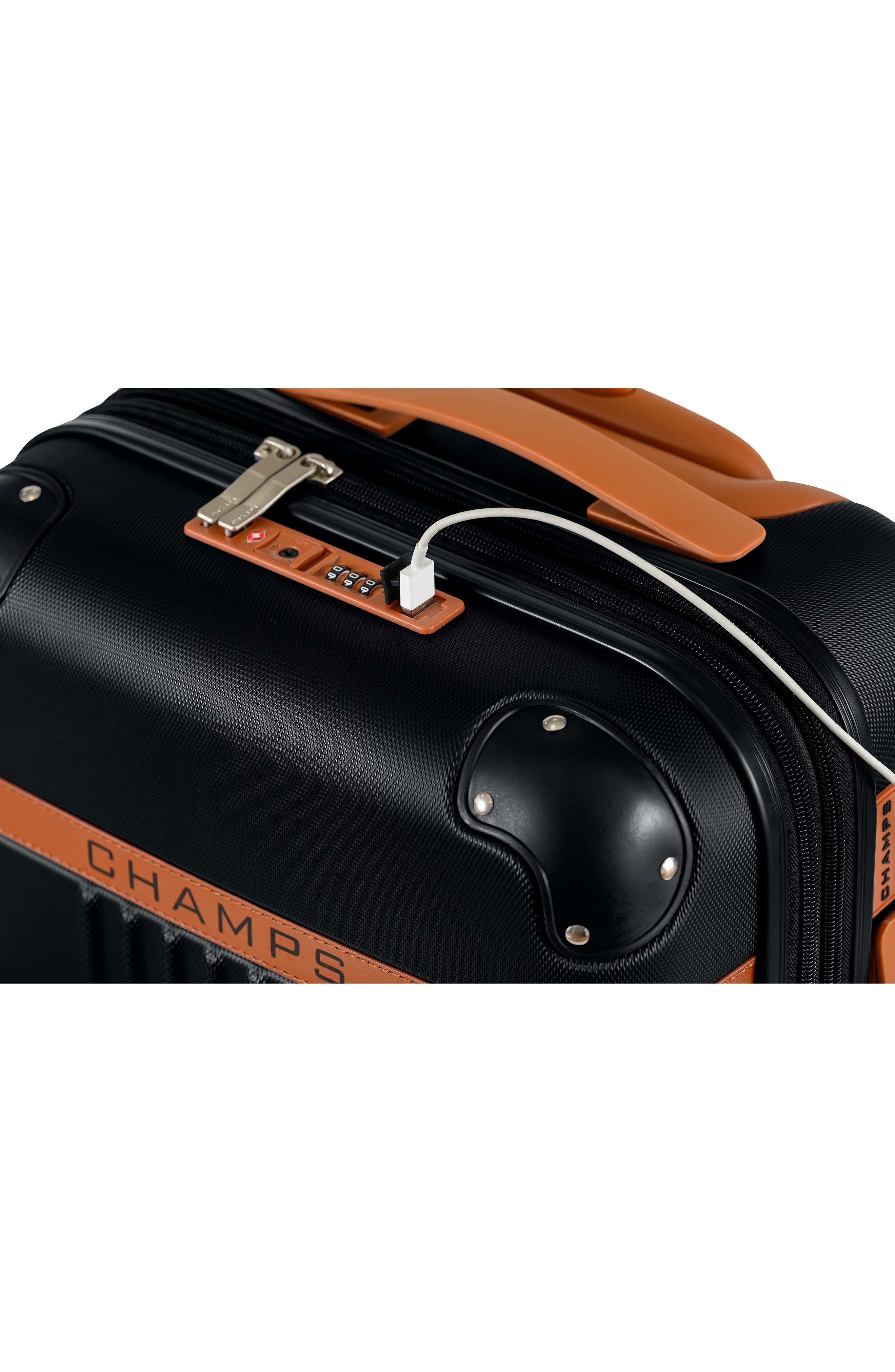 CHAMPS Vintage Carry-On Hardside Spinner, Alternate, color, Black