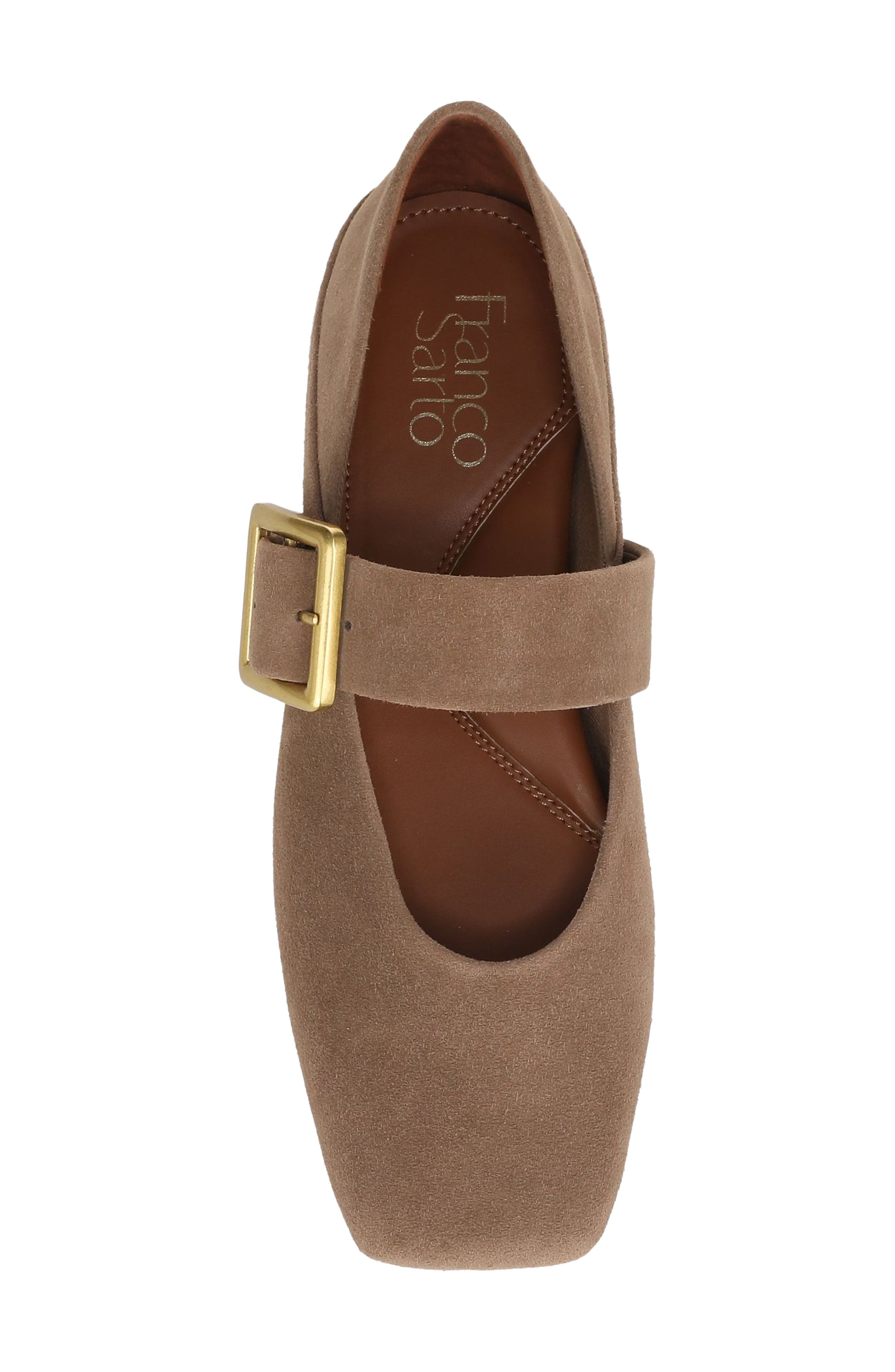 Oakes Square Toe Flat, Alternate, color, DARK TAUPE