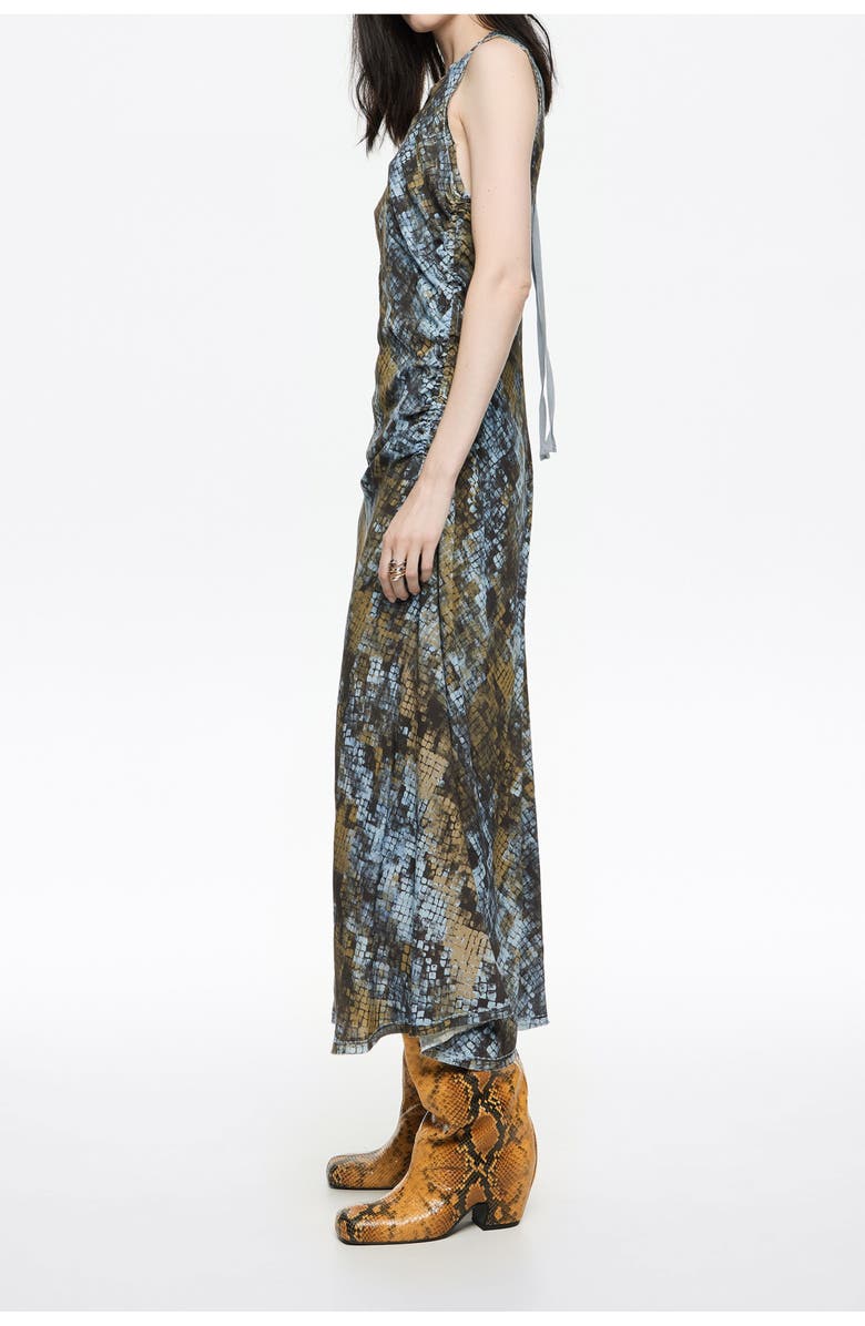 Bimba y Lola Snake Ruched Dress, Alternate, color, Snake Khaki