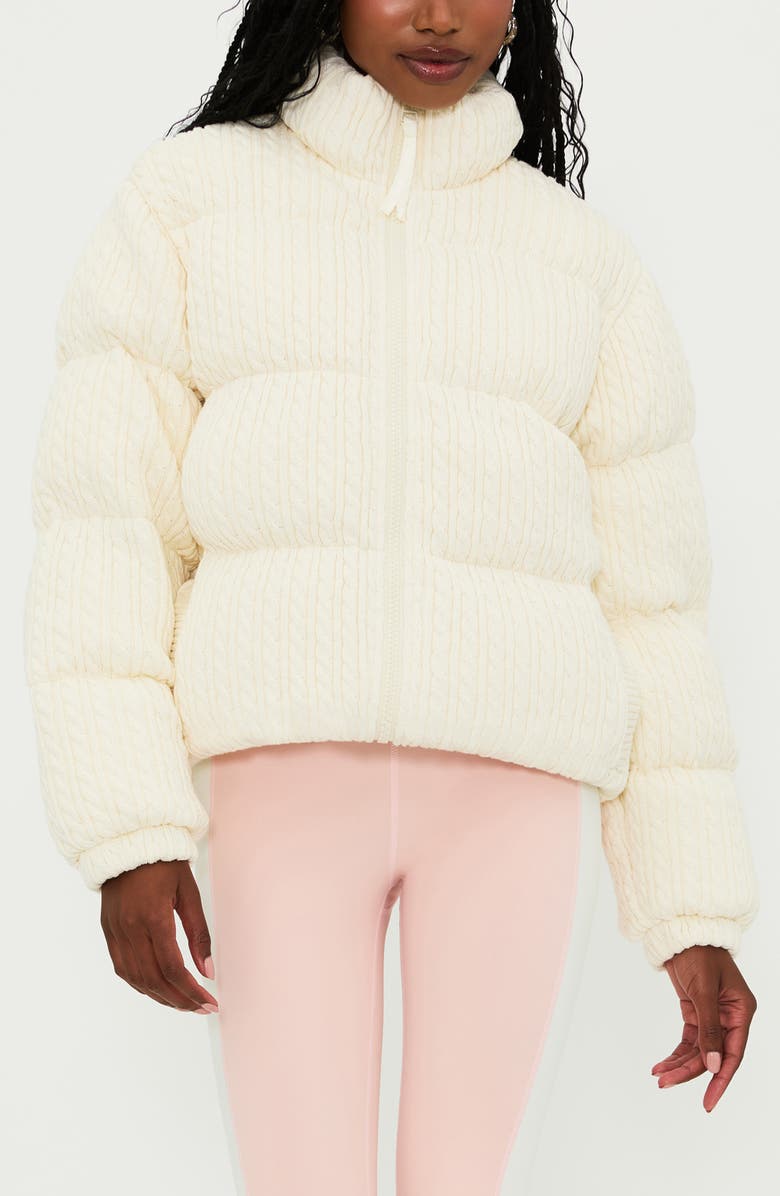 Beach Riot Jojo Puffer Jacket, Main, color, Snow Cap Cable