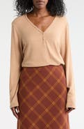 Renee C Rib Knit V-Neck Top