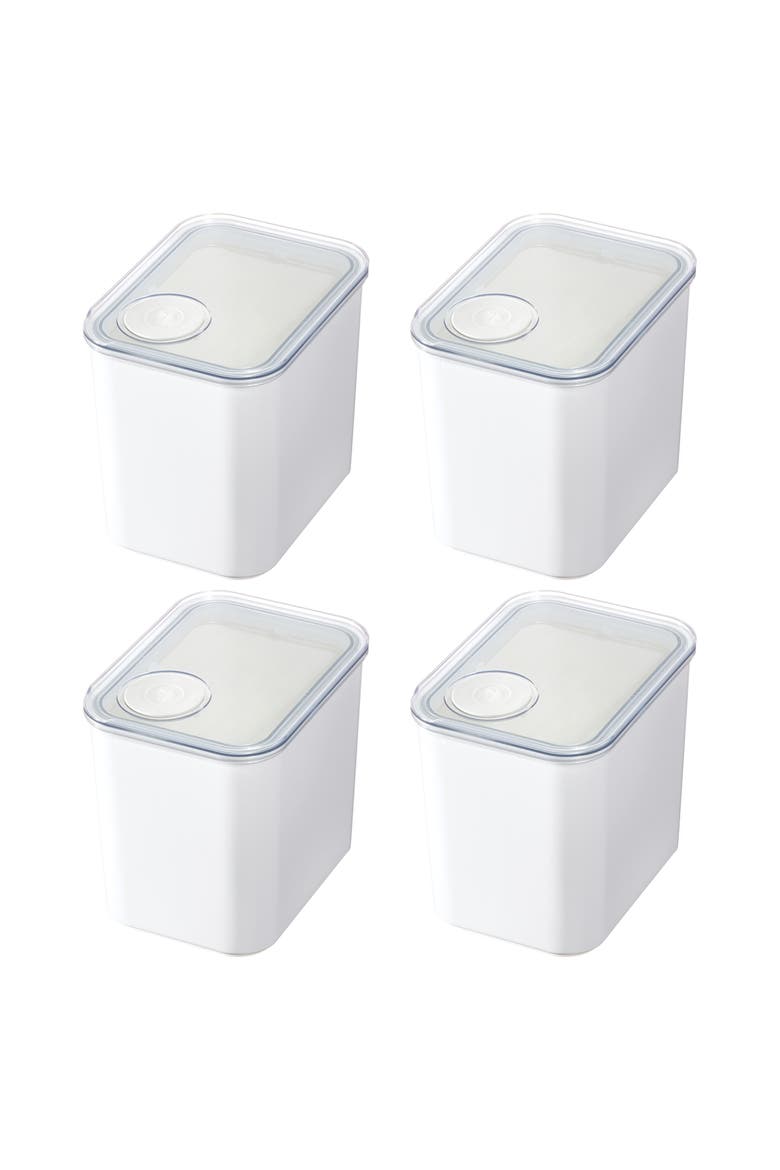 Medium Canister with Removable Pour Cap - Set of 4 - White, Main, color, White