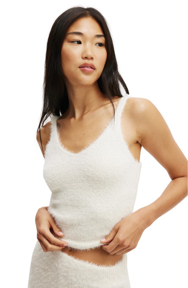 COTTON ON BODY Fluffy Knitted Cami, Alternate, color, Coconut Milk Fluffy