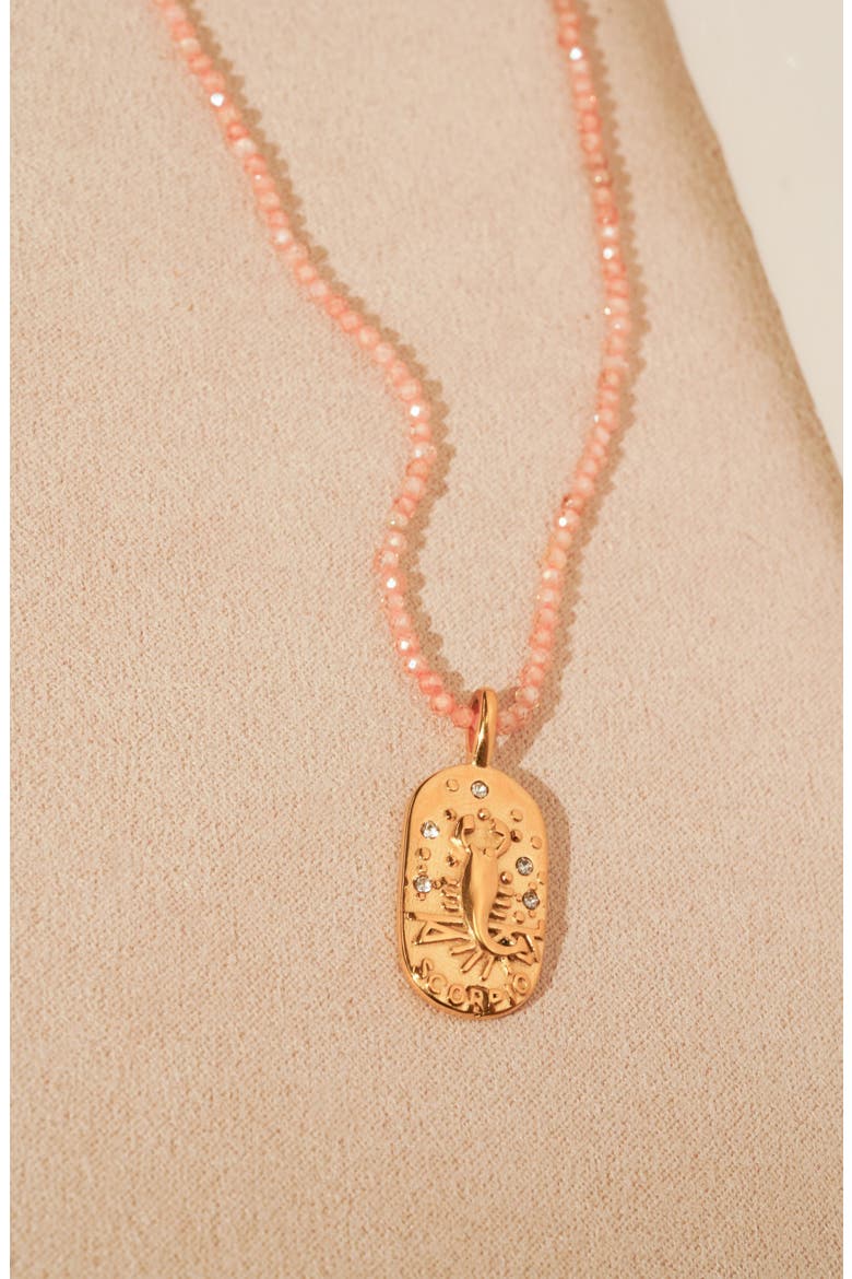 Sunrise Zodiac Pendant Necklace, Alternate, color, GOLD/PEACH SCORPIO