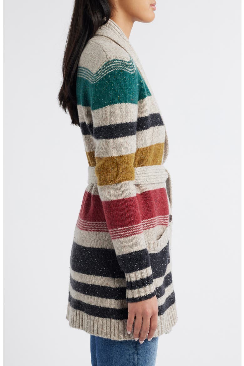 Camp Stripe Lambswool Blend Wrap Cardigan, Alternate, color, IVORY MULTI STRIPE