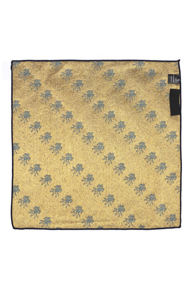 Metallic Joker Silk Pocket Square, Alternate, color, BLUE