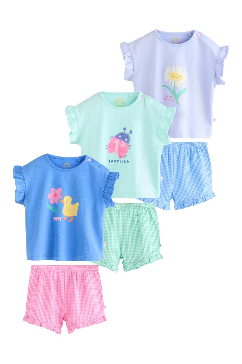 Kids' 6-Pack Assorted Graphic T-Shirts & Shorts Sets, Main, color, GREEN MULTI