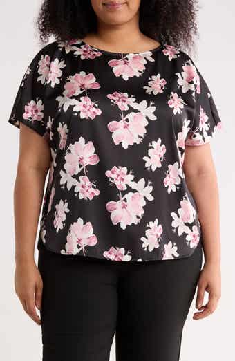 Anne Klein Floral Short Sleeve Top