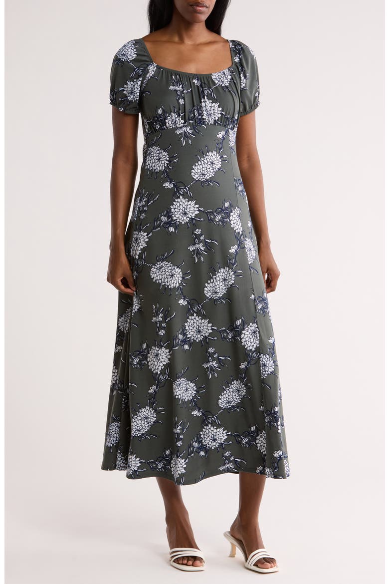 Ruched Midi Dress, Main, color, OLIVE