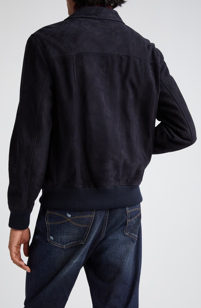 Brunello Cucinelli Suede Button-Up Blouson Jacket, Alternate, color, 