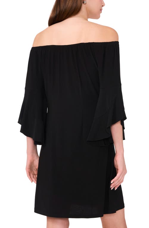 Halogen ® Off The Shoulder Flutter Sleeve Shift Dress In Rich Black