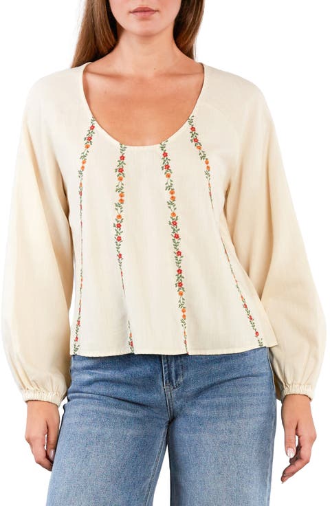 Floral Wallpaper Embroidered Top