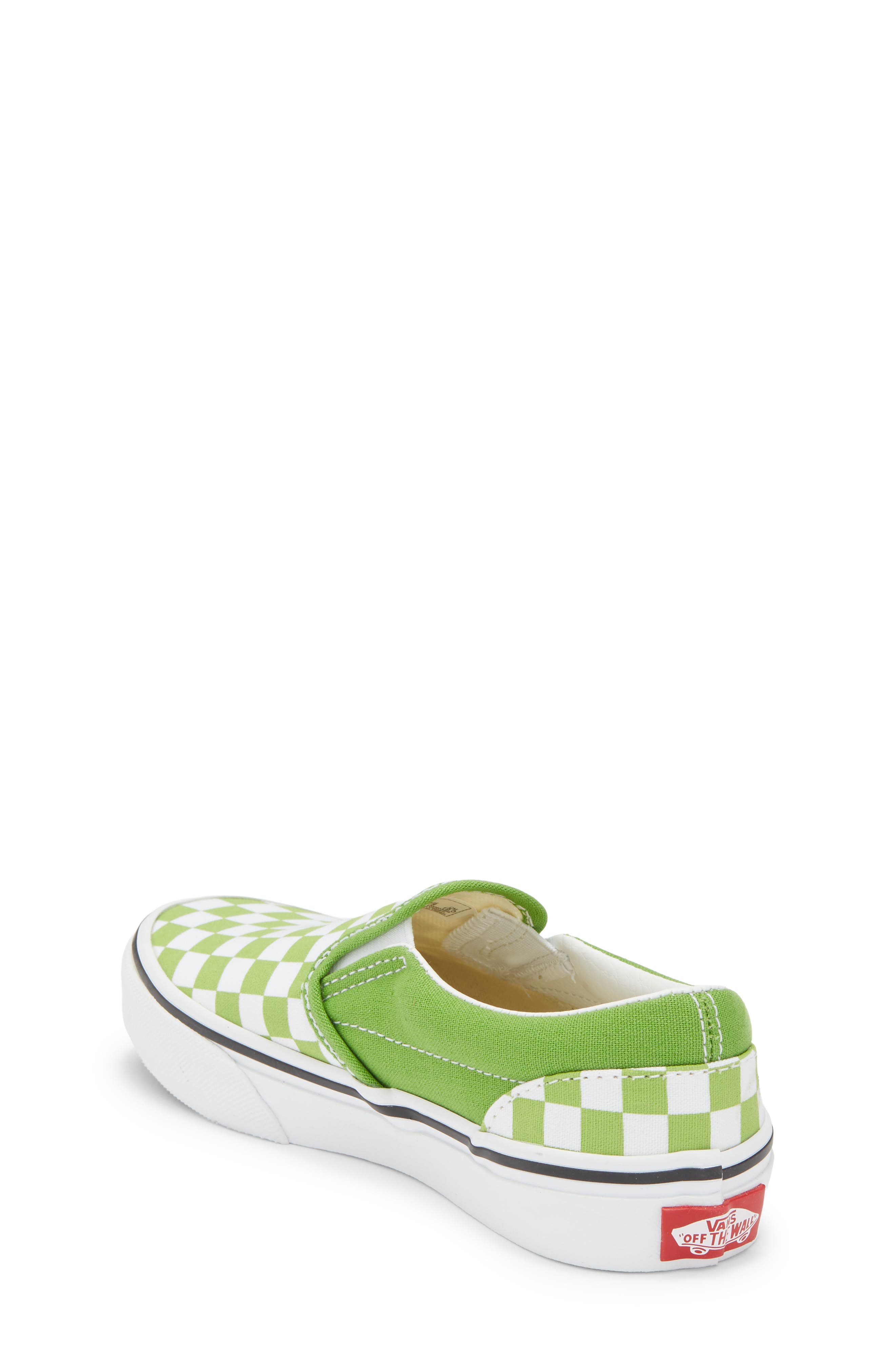 Kids' Classic Checker Slip-On, Alternate, color, CHECKERBOARD LIME BURST