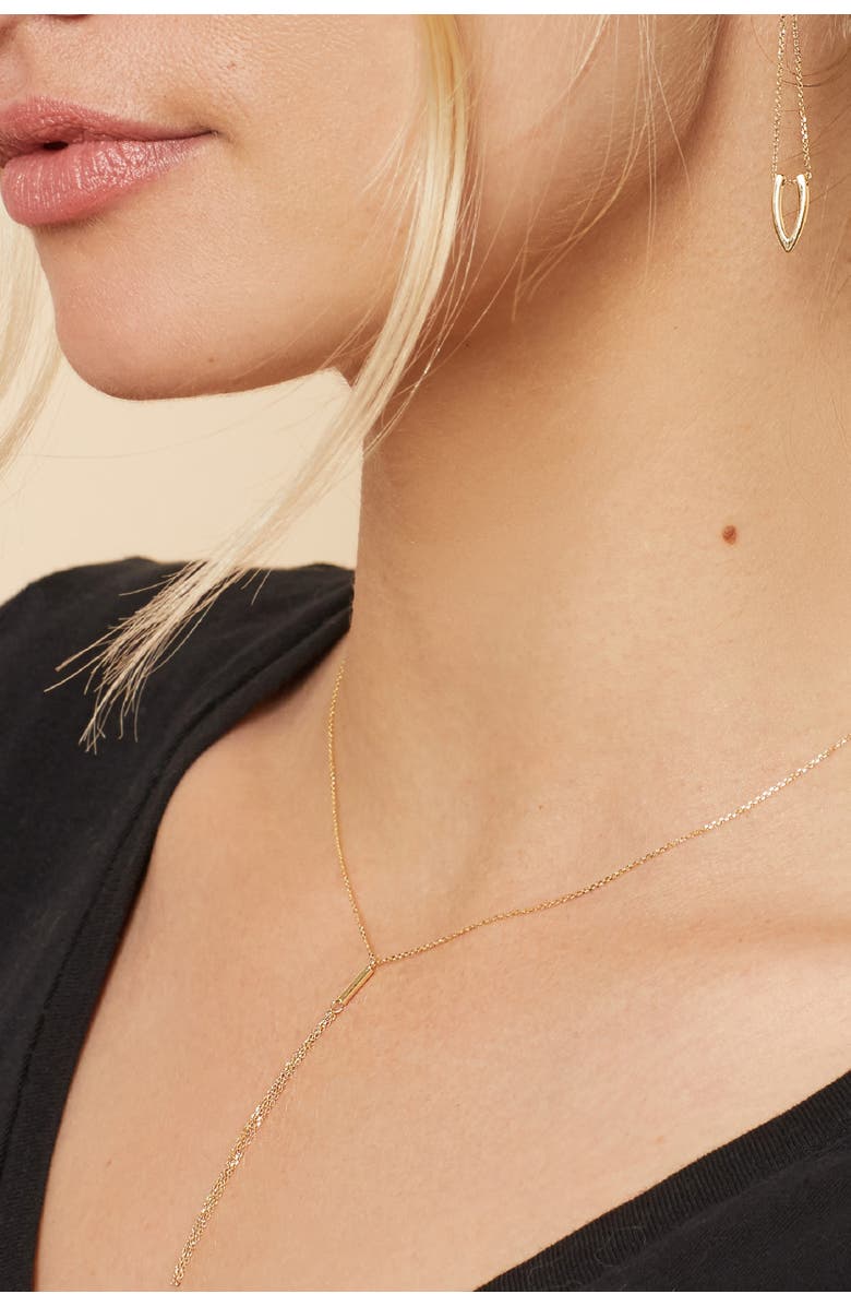 14K Yellow Gold Vicenza Drop Necklace