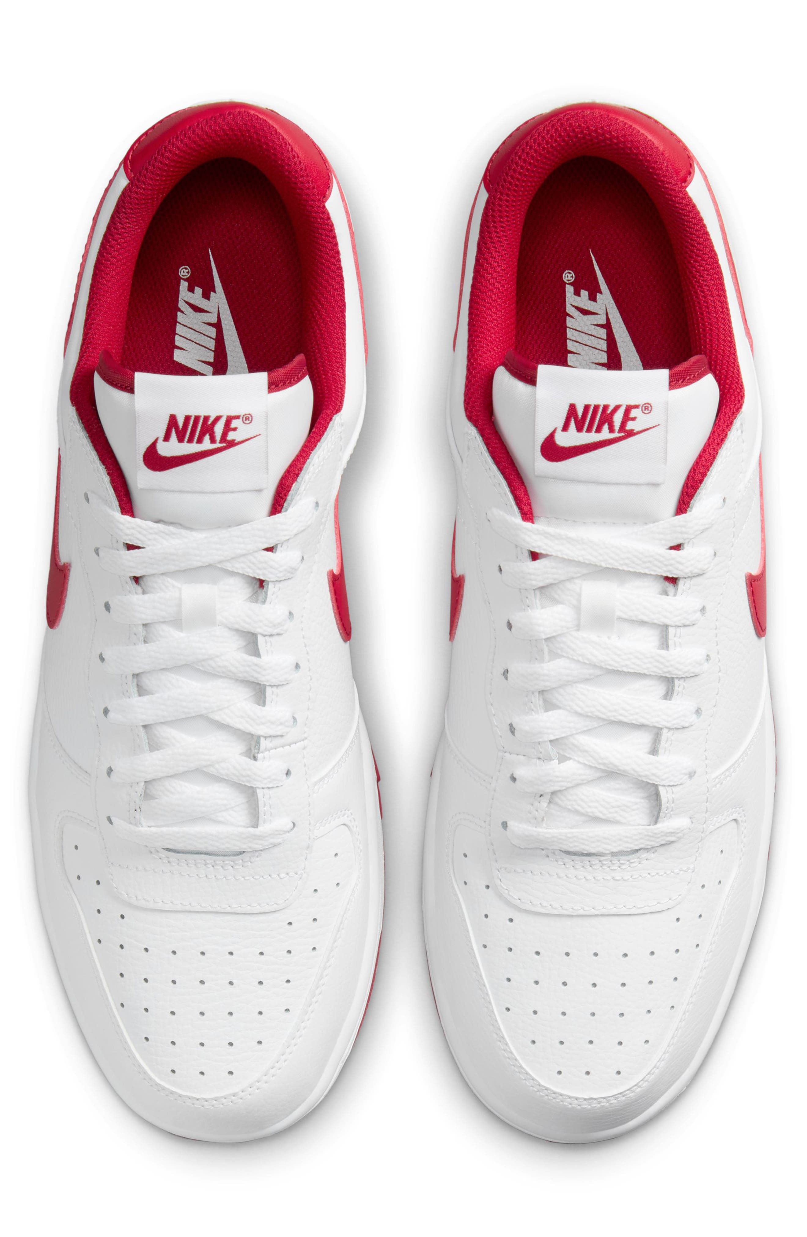 Nike Big Nike Low Basketball Sneaker, Alternate, color, White/ Gym Red