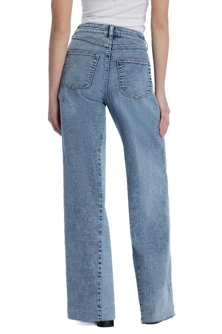 Happy Dual Two-Tone High Waist Wide Leg Jeans, Alternate, color, AIR BLUE