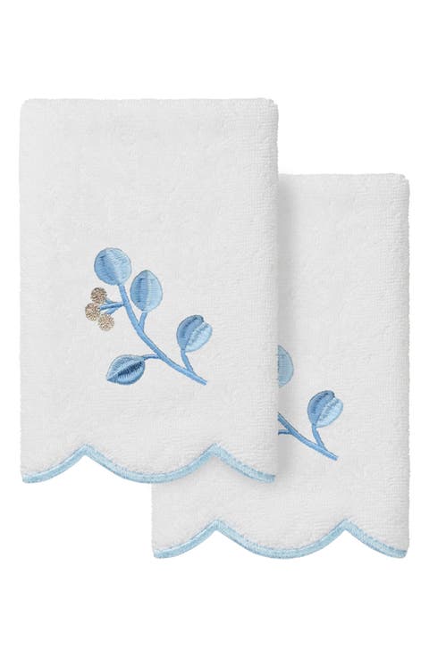 2-Piece Wild Branch Turkish Cotton Fingertip Towel Set