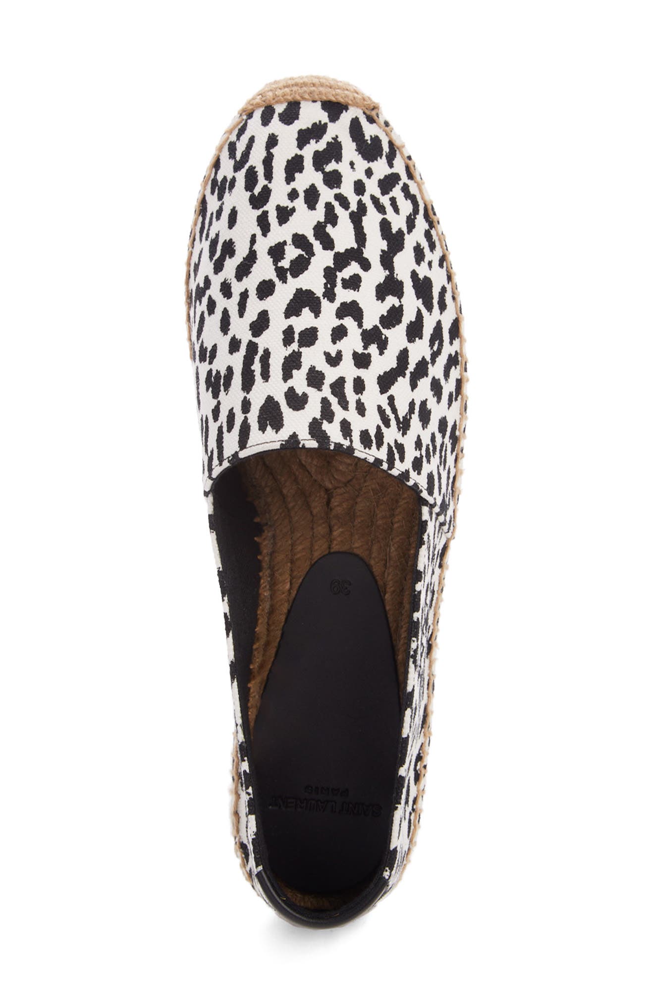 Saint Laurent Monogramme Logo Cheetah Print Espadrille, Alternate, color, 
