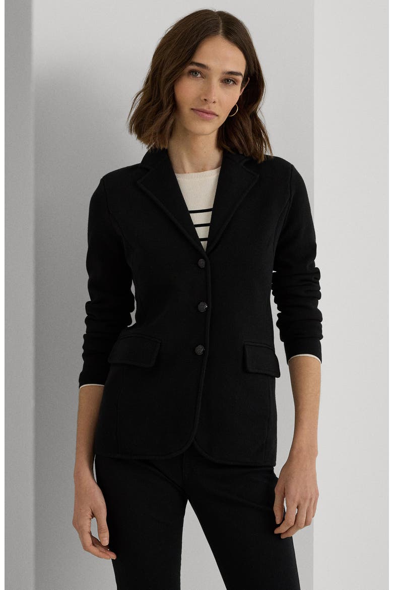 Combed Cotton Blend Blazer, Alternate, color, POLO BLACK