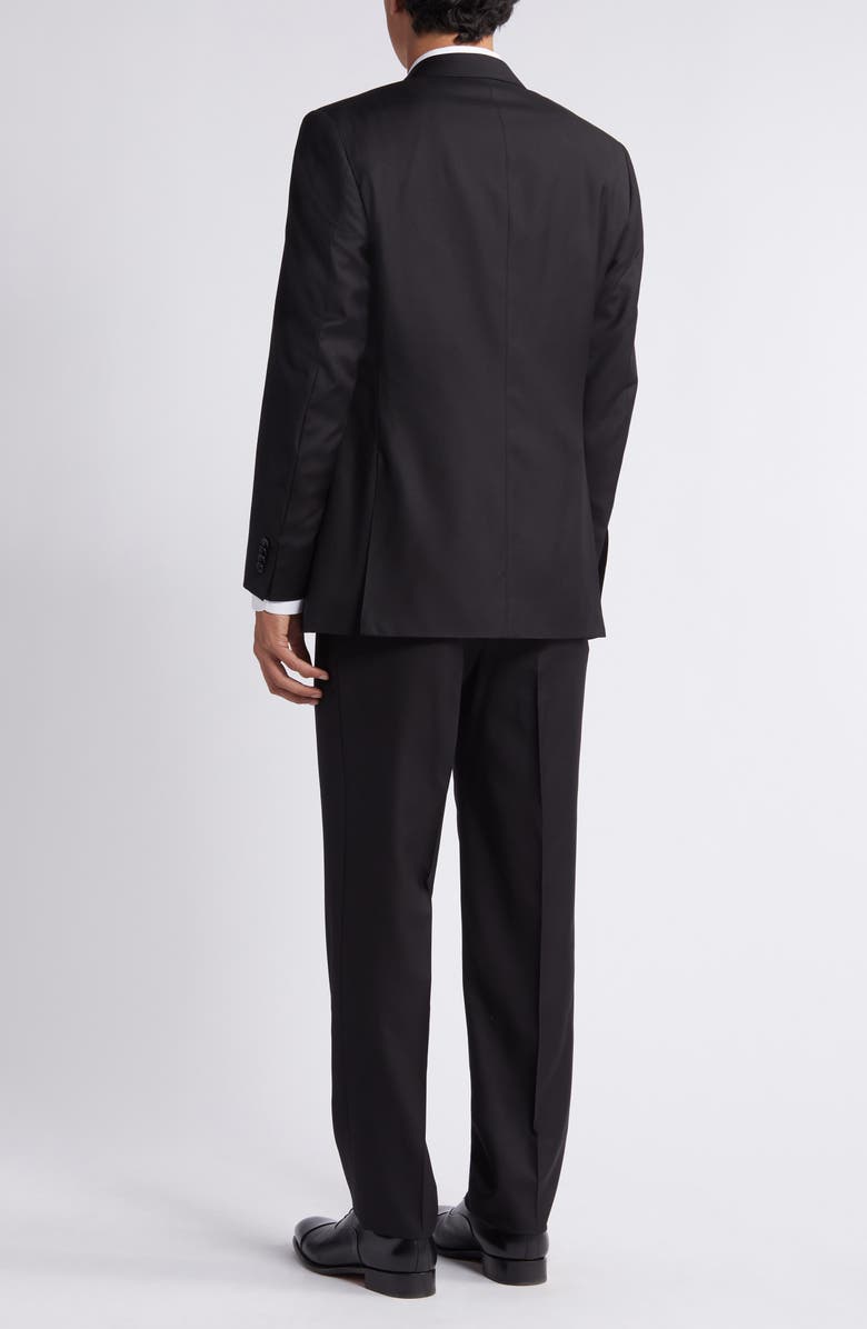 Canali Solid Wool Suit, Alternate, color, Black