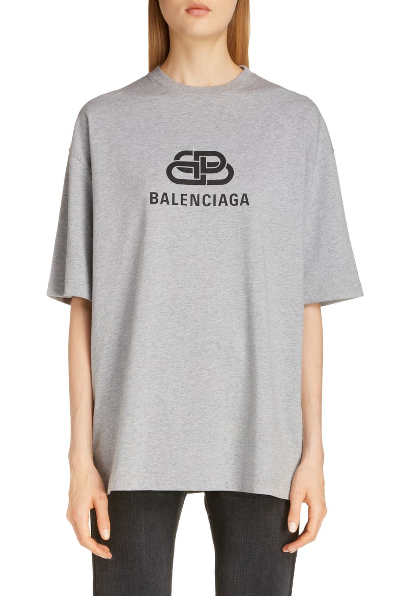BB Logo Oversize Graphic Tee, Main, color, HEATHER GREY