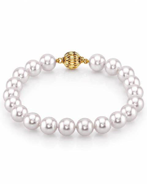 7.5-8.0mm Akoya White Pearl Bracelet - AAA Quality