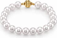 The Pearl Source 7.5-8.0mm Akoya White Pearl Bracelet - AAA Quality