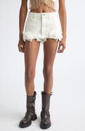 Rabanne Fringe Cutoff Denim Shorts