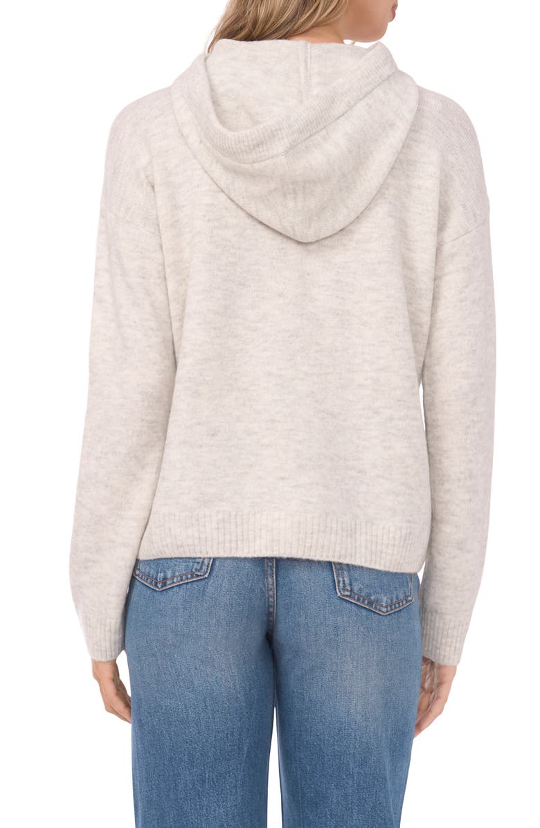 Vince Camuto Intarsia Heart Sweater Hoodie, Alternate, color, Silver Heather