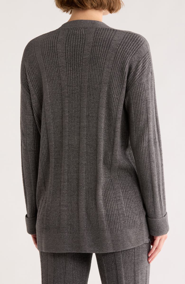 Barefoot Dreams<sup>®</sup> CozyChic Ultra Lite<sup>®</sup> Variegated Rib Open Cardigan, Alternate, color, Carbon