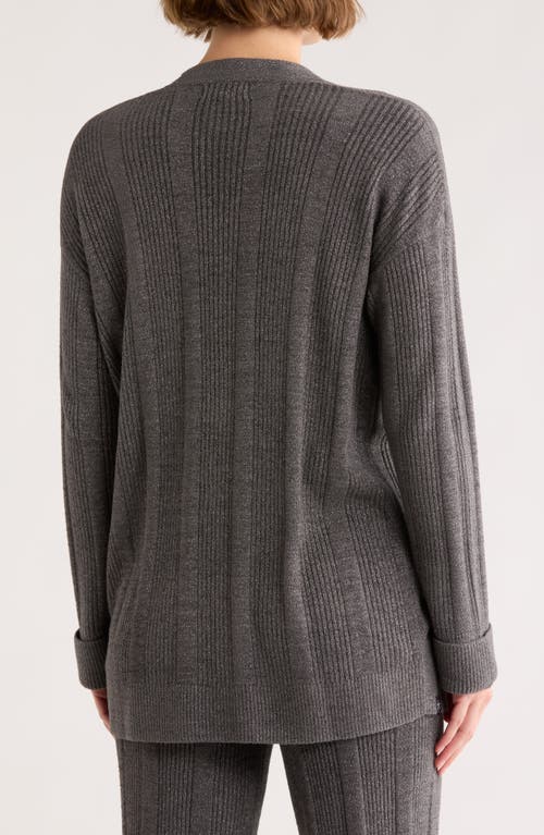 Barefoot Dreams ® Cozychic Ultra Lite® Variegated Rib Open Cardigan In Gray