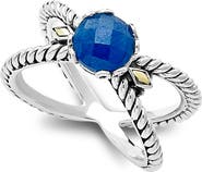 SAMUEL B. Two-Tone X Crossover Band Ring