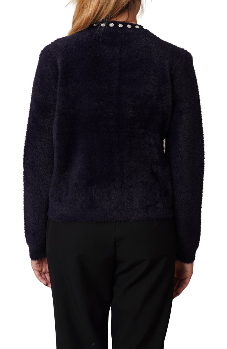 CYRUS Embellished Fuzzy Cardigan, Alternate, color, Eclipse