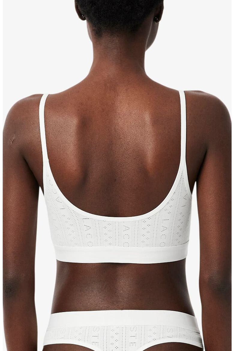 Logo Pointelle Bralette, Alternate, color, 70V - FARINE