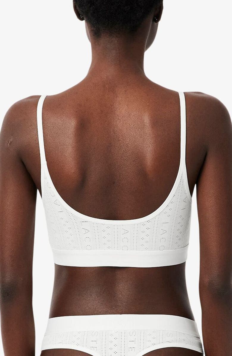 Lacoste Logo Pointelle Bralette, Alternate, color, Flour