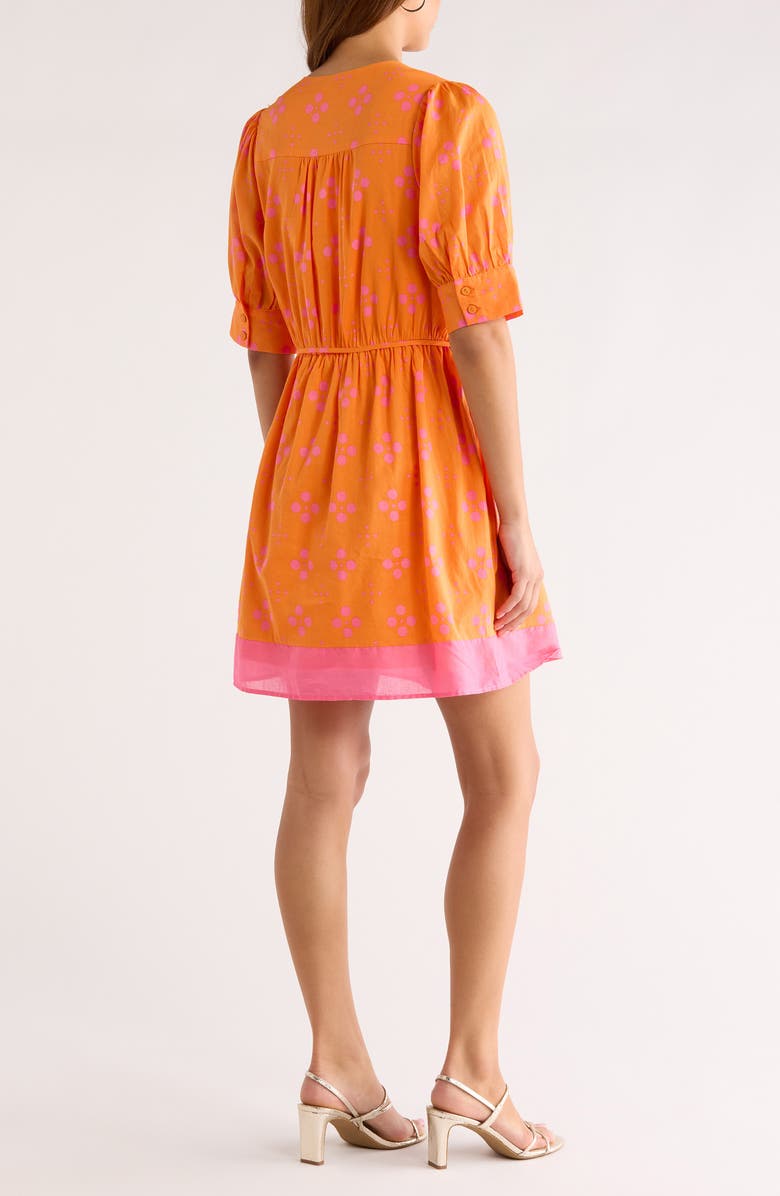 SUGARLIPS Donna Dot Elanie Button Midi Dress, Alternate, color, Orange-Pink