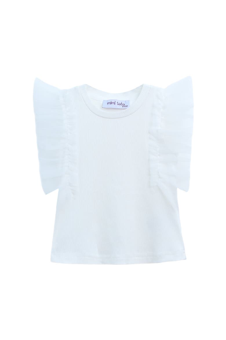 Tulle Frill T-Shirt, Main, color, White