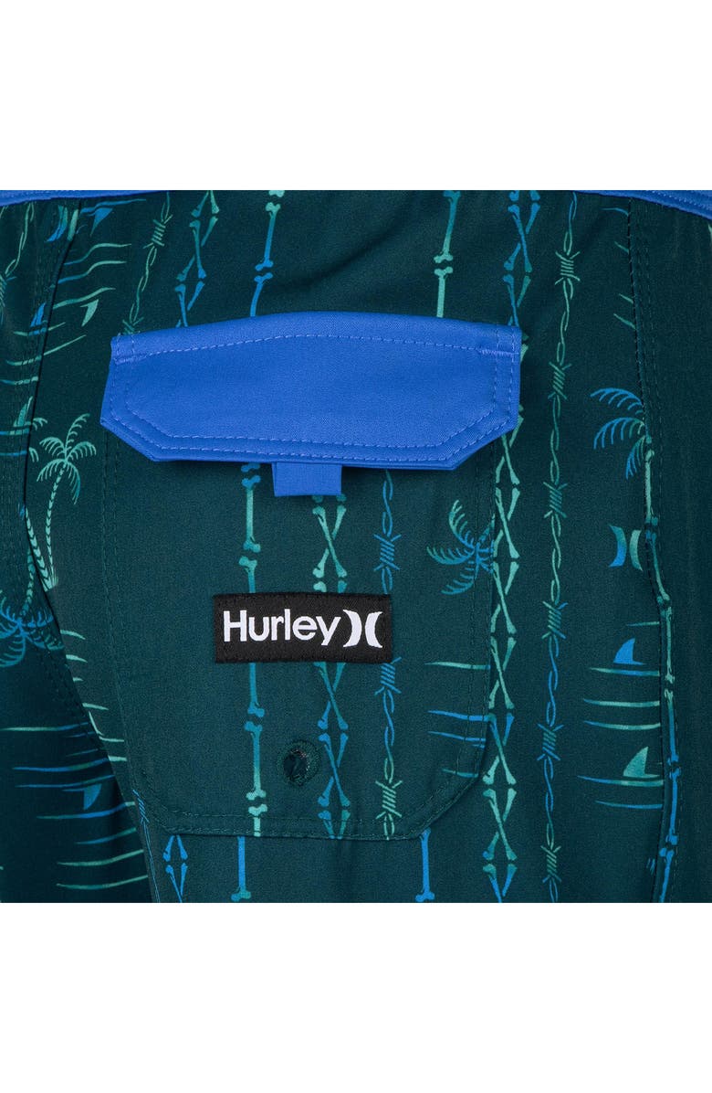 Hurley Kids' Palm Stripe Board Shorts, Alternate, color, 