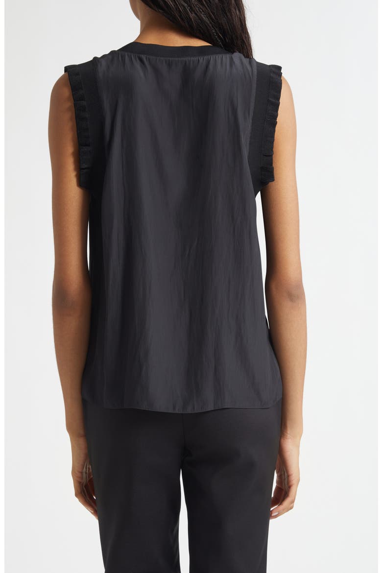 Zandra Ruffle Trim Sleeveless Top, Alternate, color, BLACK