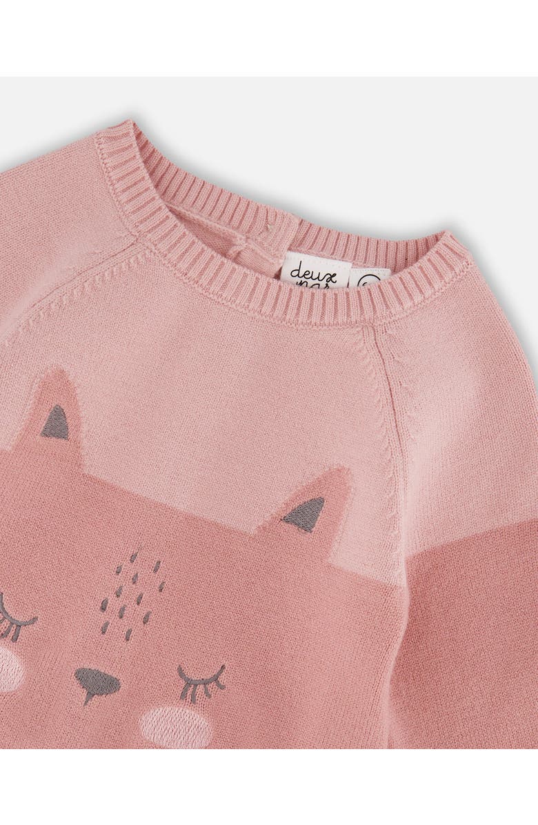 Deux par Deux Knitted Bi-Color Cat Romper, Alternate, color, Dusty Pink
