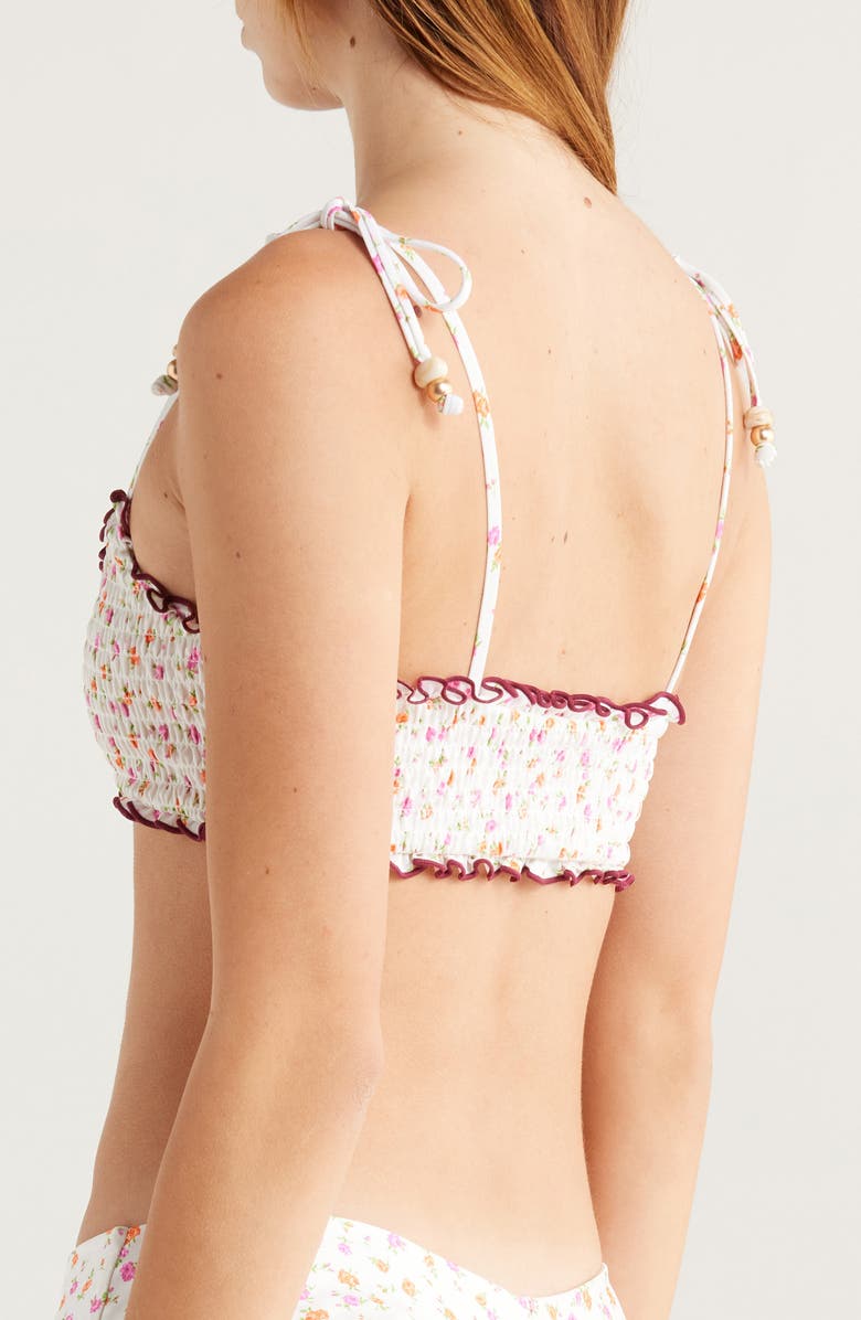 Kulani Kinis Smocked Bikini Top, Alternate, color, Rosie Posie