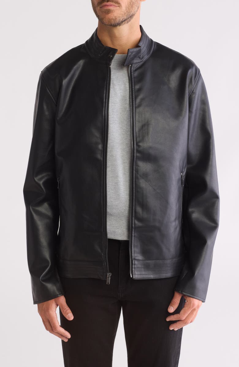 Slate & Stone Faux Leather Racer Jacket, Alternate, color, 