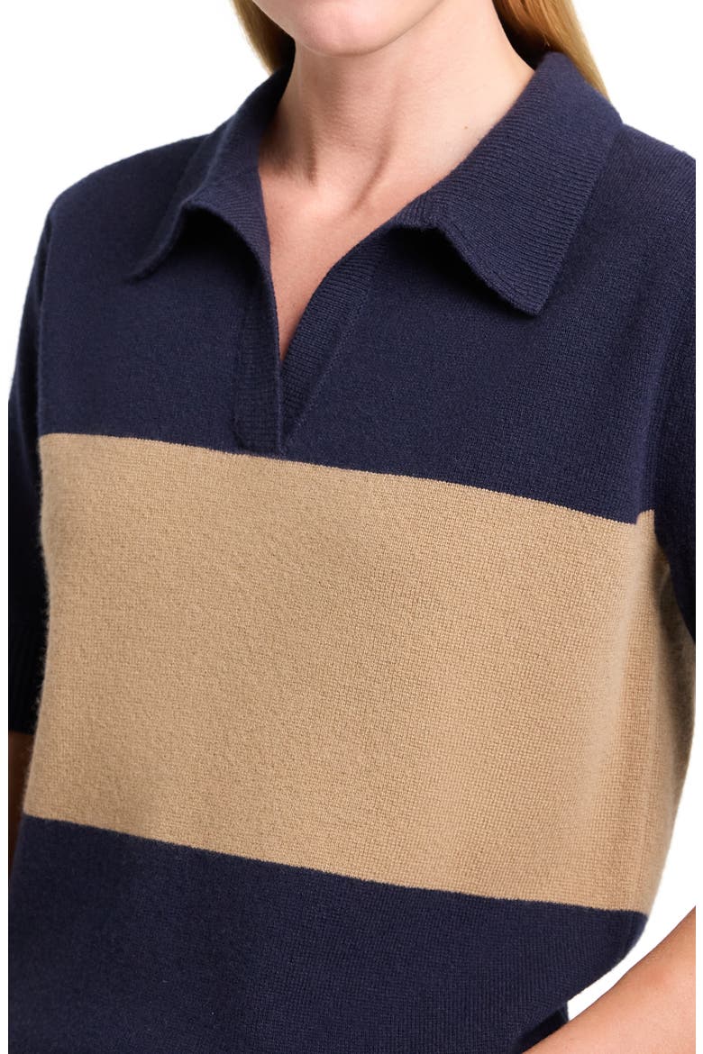 Slightly Oversized Polo, Alternate, color, BLUEBERRY / ERMINE