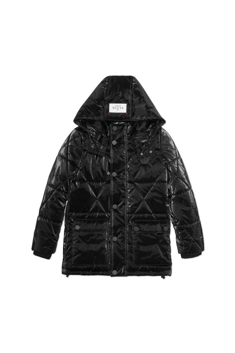 Puffer Jacket Hexagon Boy, Main, color, black