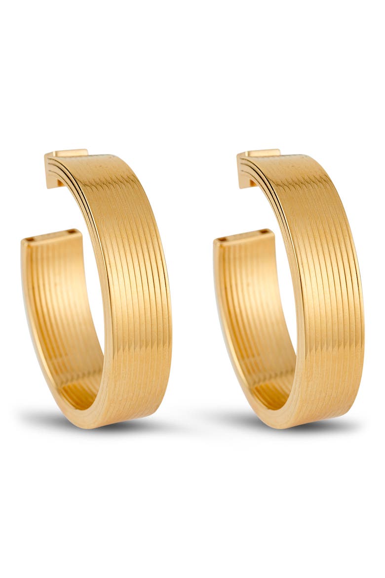 Large Signora Hollow Hoop Earrings, Main, color, YELLOW GOLD