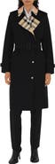 Burberry Long Check Collar Gabardine Trench Coat