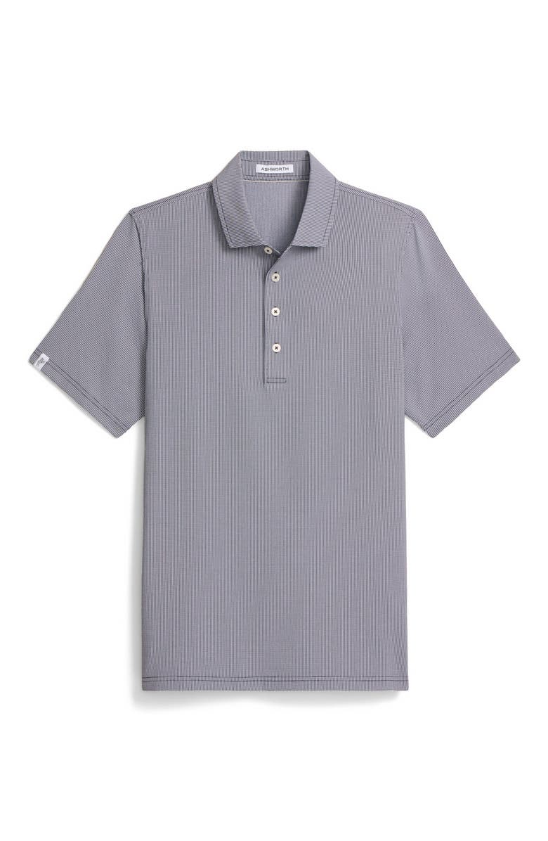 ASHWORTH GOLF Houndstooth Polo, Main, color, Driver Navy/White