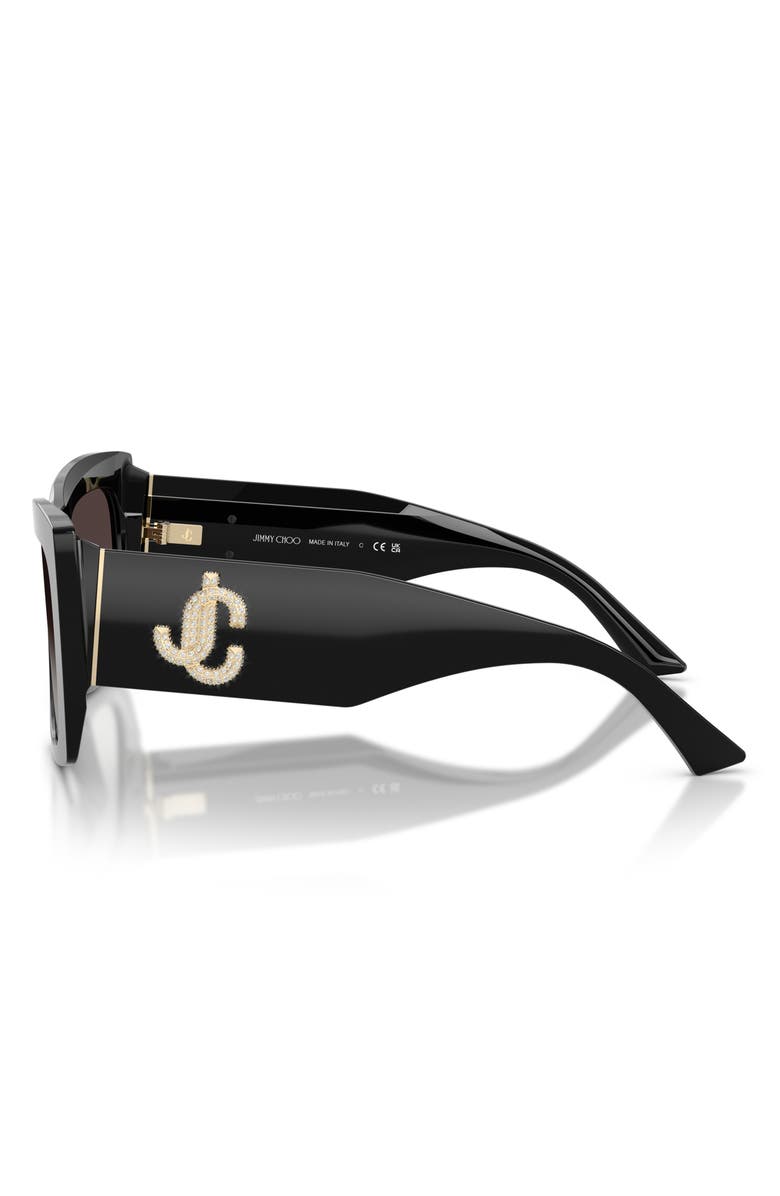 Jimmy Choo 54mm Gradient Square Sunglasses, Alternate, color, Black / Grey Gradient