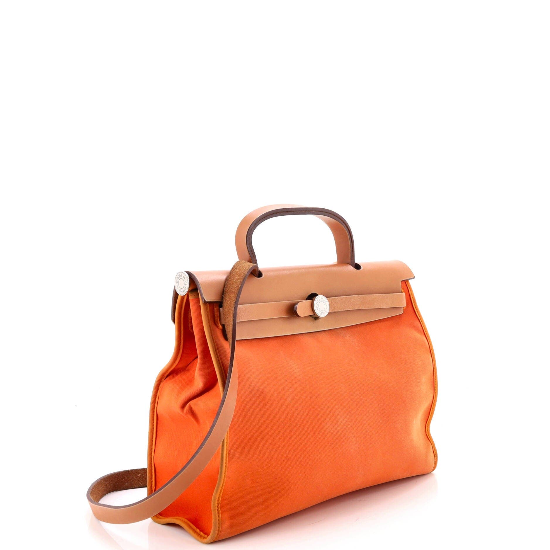 Pre-Owned Hermes Herbag Zip Leather and Toile 31, Alternate, color, Mangue